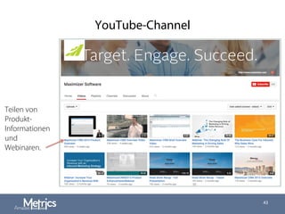 YouTube-Channel
43
Teilen von
Produkt-
Informationen
und
Webinaren.
 