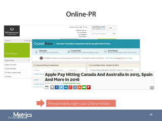 Online-PR
48
Pressemitteilungen und Online-Artikel
 