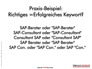 Jede Maschine ist so gut wie der User.
Upgrade YOUR Recruiting!
©intercessio.de2015-Seite18-WasistActiveSourcing
 