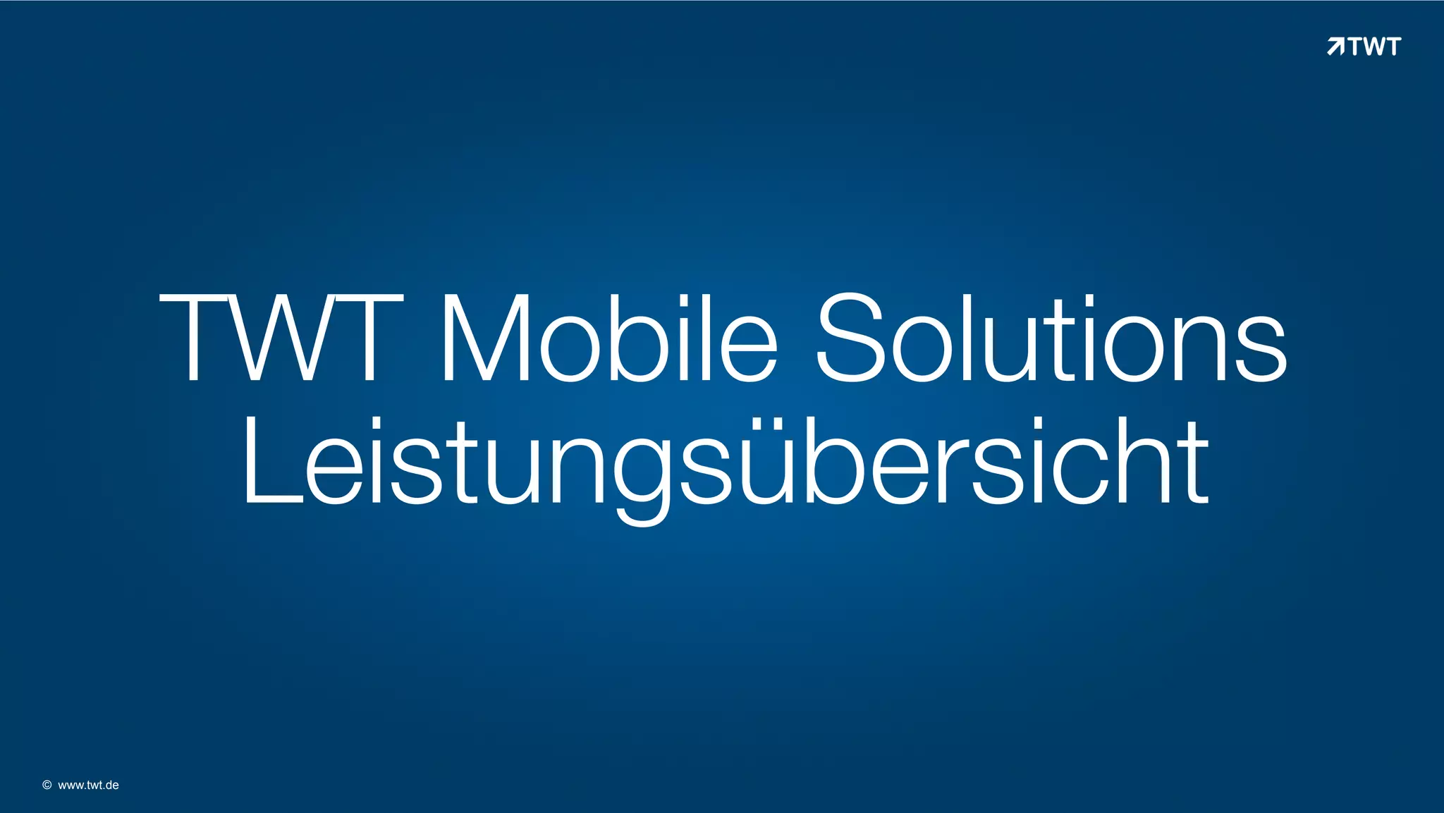 TWT Mobile Solutions
Leistungsübersicht
© www.twt.de

 