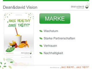 Dean&david Vision
Wachstum
Starke Partnerschaften
Vertrauen
Nachhaltigkeit
MARKE
 