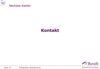 Kontakt Erfolgsfaktor Bestellprozess 