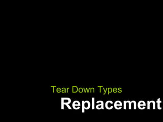 Replacement Tear Down Types  