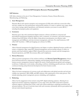 Enterprise Resource Planning (ERP), Oracle and SAP ERP Solutions | PDF