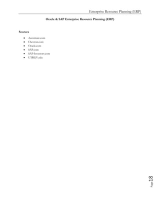 Enterprise Resource Planning (ERP), Oracle and SAP ERP Solutions | PDF
