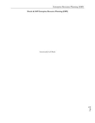 Enterprise Resource Planning (ERP), Oracle and SAP ERP Solutions | PDF