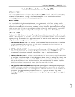 Enterprise Resource Planning (ERP), Oracle and SAP ERP Solutions | PDF