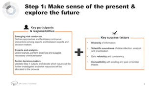 EPFL Center + Foundation
Step 1: Make sense of the present &
explore the future
8
Emerging risk conductor
Defines approach...