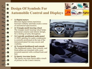 Design Of Symbols For  Automobile Control and Displays <ul><li>1) Digital meters  Discreet digital meters maximize forward...