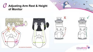 Adjusting Arm Rest & Height
of Monitor
 
