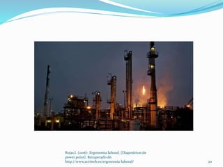 20
Rojas,I. (2016). Ergonomia laboral. [Diapositivas de
power point]. Recuperado de:
http://www.actiweb.es/ergonomia-laboral/
 