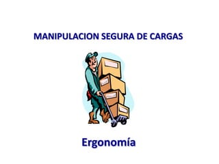 MANIPULACION SEGURA DE CARGASErgonomía