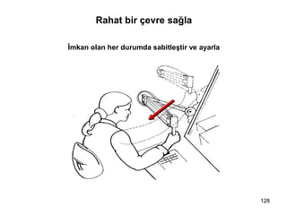 128
Rahat bir çevre sağla
İmkan olan her durumda sabitleştir ve ayarla
 