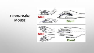 ERGONOMÍA:
MOUSE
 