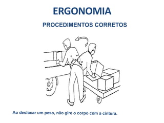 ERGONOMIA
PROCEDIMENTOS CORRETOS
 