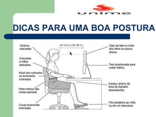 DICAS PARA UMA BOA POSTURA
 