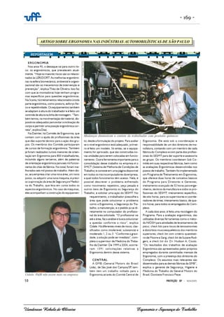 - 169 -
Uanderson Rebula de Oliveira Ergonomia e Segurança do Trabalho
ARTIGO SOBRE ERGONOMIA NAS INDÚSTRIAS AUTOMOBILÍSTICAS DE SÃO PAULO
 