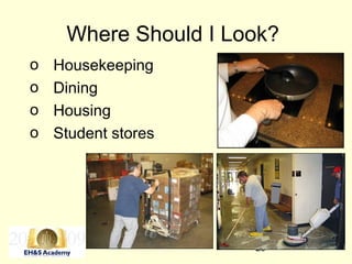 20
Where Should I Look?
o Housekeeping
o Dining
o Housing
o Student stores
 