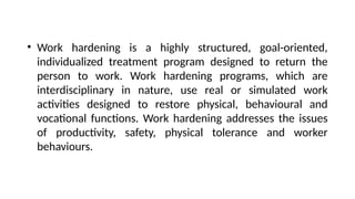 Work Hardening Program.pdf Ergonomics | PDF