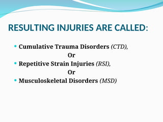 Msd Rsiu Ergonomics and Musculoskeletal Diseases.ppt