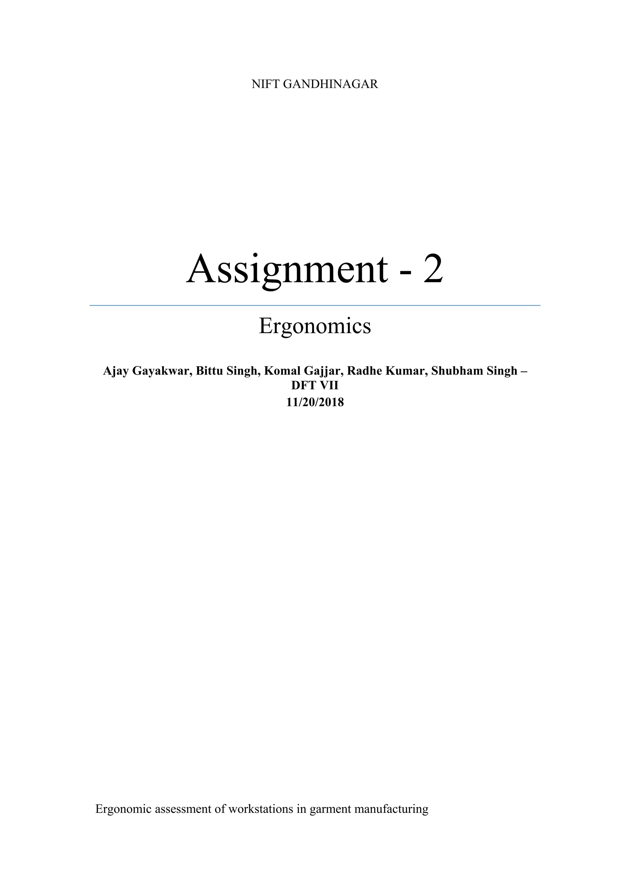 Ergonomics in apparel manufacturing PDF