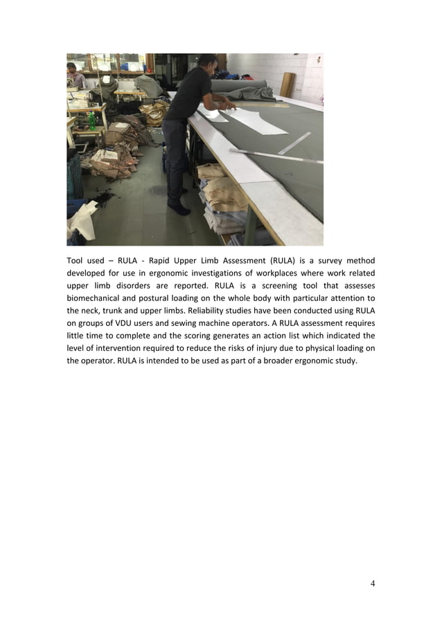 Ergonomics in apparel manufacturing