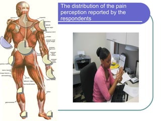 The distribution of the pain perception reported by the respondents   