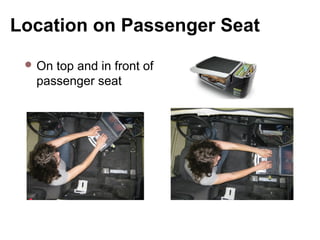 Location on Passenger Seat
 On top and in front of
passenger seat
 