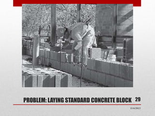 PROBLEM: LAYING STANDARD CONCRETE BLOCK 29
11/6/2013

 