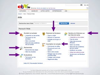La mise à disposition gratuite est un choix, la propriété intellectuelle un droit.
     En cas d’utilisation des informations de cette présentation, merci d’en citer la source de la façon suivante :
© Fred Colantonio, tous droits réservés | www.fredcolantonio.be | contact@fredcolantonio.be
 