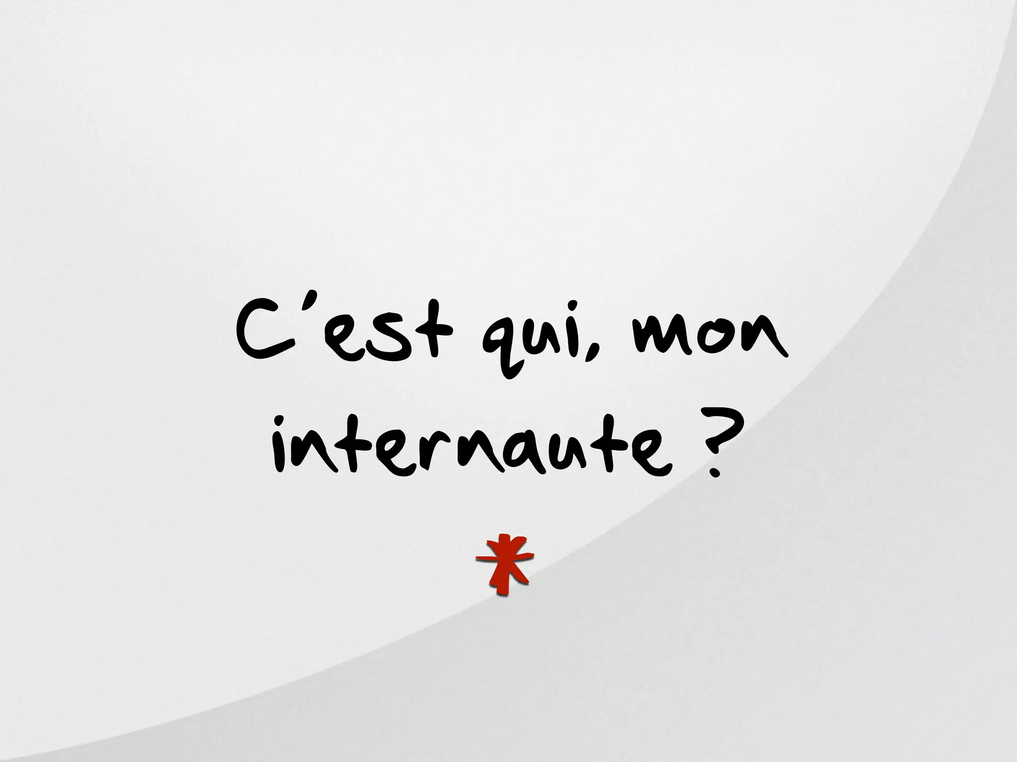 C’est qui, mon
 internaute ?


     *
 