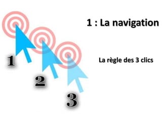 1 : La navigation


  La règle des 3 clics
 