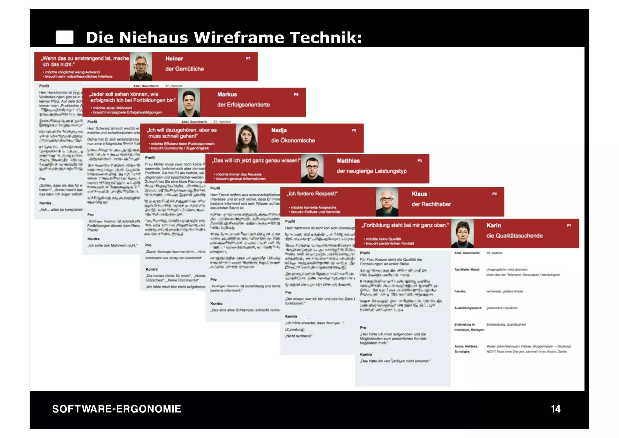 Die Niehaus Wireframe Technik:




                                         Quelle: Konversionkraft


SO FT WA R E - E R G O N O M I E                                   14
 