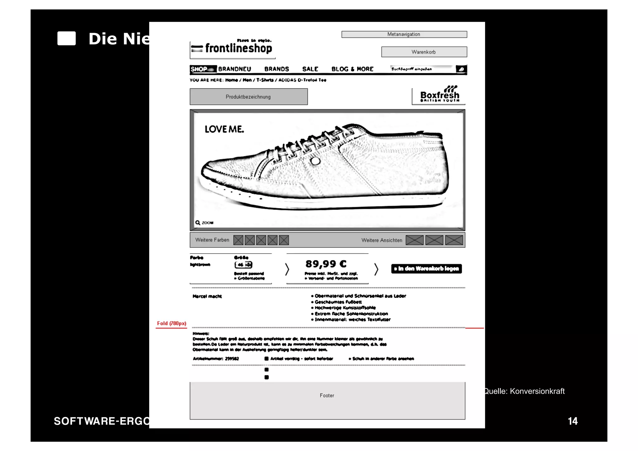 Die Niehaus Wireframe Technik:




                                         Quelle: Konversionkraft


SO FT WA R E - E R G O N O M I E                                   14
 