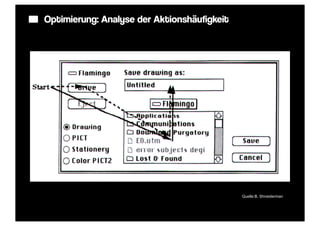 Optimierung: Analyse der Aktionshäufigkeit




                                             Quelle:B. Shneiderman
 