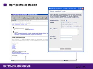 Folie: 25
Barrierefreies Design
 
