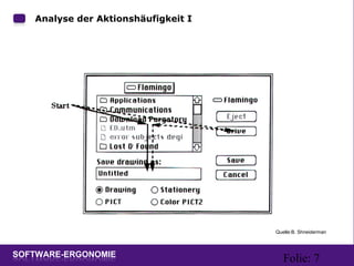 Folie: 7
Analyse der Aktionshäufigkeit I ::
Quelle:B. Shneiderman
 