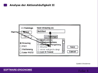 Folie: 8
Analyse der Aktionshäufigkeit II ::
Quelle:B. Shneiderman
 