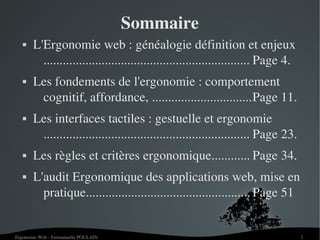 Sommaire
      L'Ergonomie web : généalogie définition et enjeux
         ..................................................