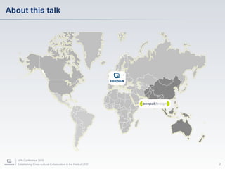 About this talk




   UPA Conference 2010
   Establishing Cross-cultural Collaboration in the Field of UCD   2
 