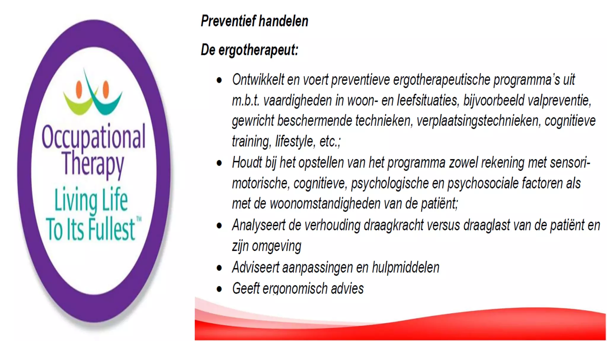 De Rol van de Ergotherapeut in de Geriatrie