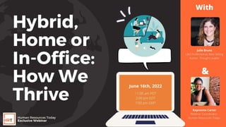 Hybrid, Home or In-Office: How We Thrive