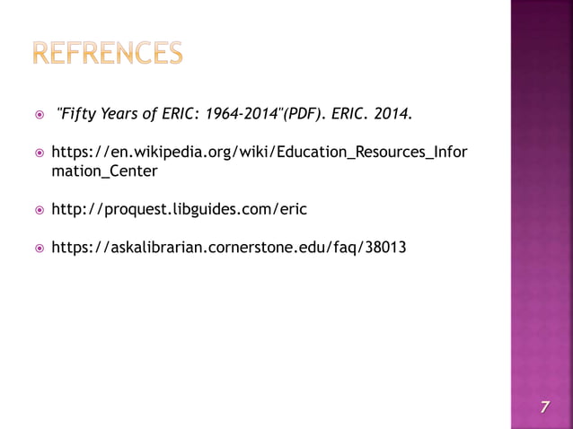 Educational Resources Information Center(ERIC) | PPTX | Technology ...