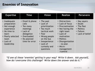 Eric Iverson on Innovation -  Innovating OTJ