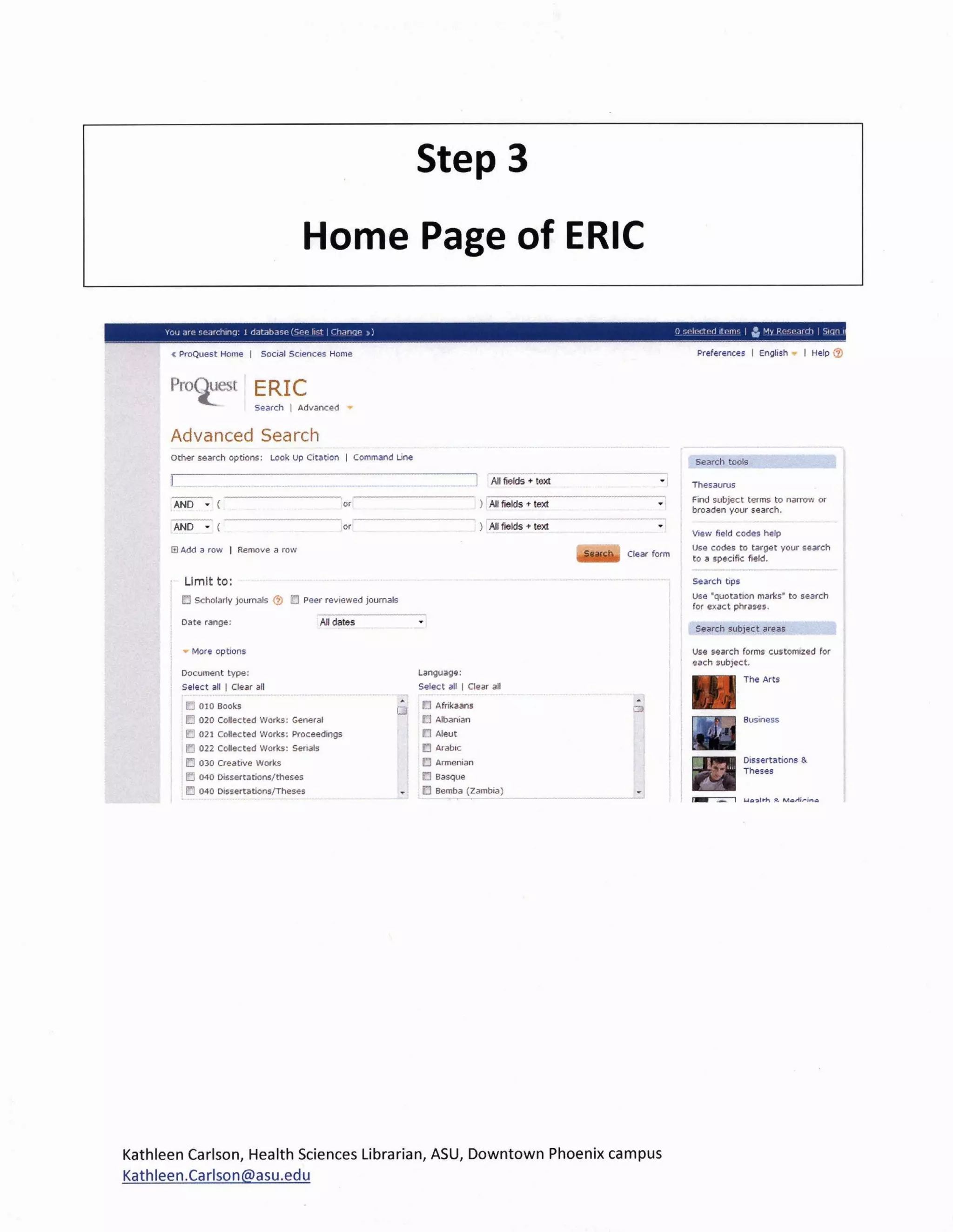 ERIC in 10 steps 042611