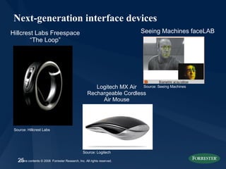 Next-generation interface devices Hillcrest Labs Freespace “The Loop” Source: Hillcrest Labs Logitech MX Air Rechargeable ...