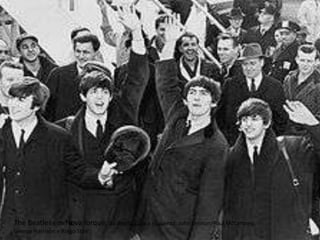 The Beatles em Nova Iorque, da direita para a esquerda: John Lennon, Paul McCartney, <br />George Harrison e Ringo Starr.<...