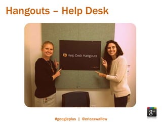Hangouts – Help Desk




         #googleplus | @ericaswallow
 
