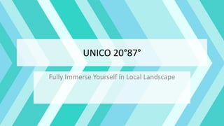 UNICO 20°87°
Fully Immerse Yourself in Local Landscape
 