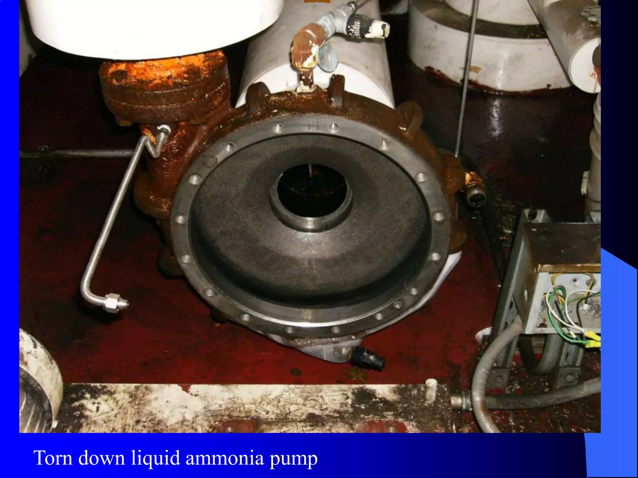 Torn down liquid ammonia pump
 